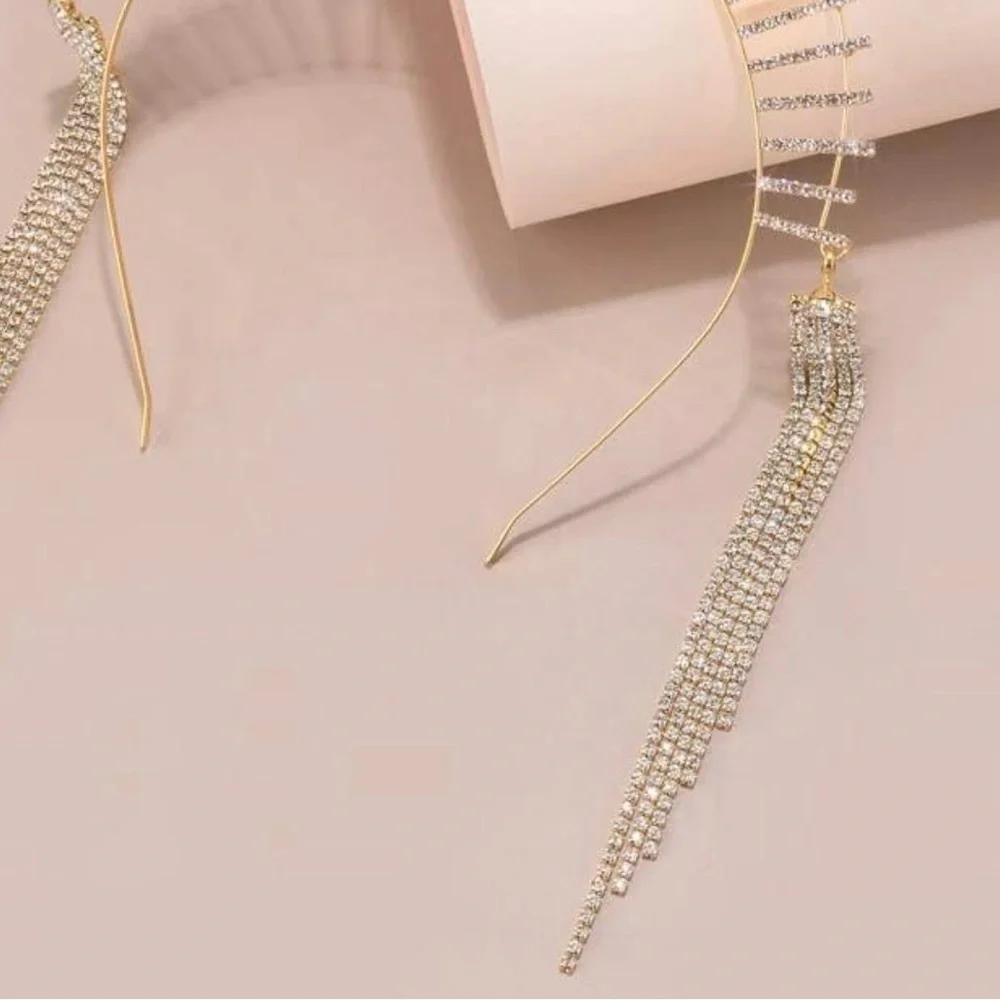 👑 Rhinestone Goddess Headband - Elevate Your Royalty, Gold, Headpiece, NIP